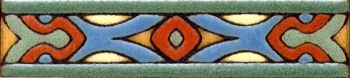 1.3x6” Jens Liner deco satin-Blue tile pattern