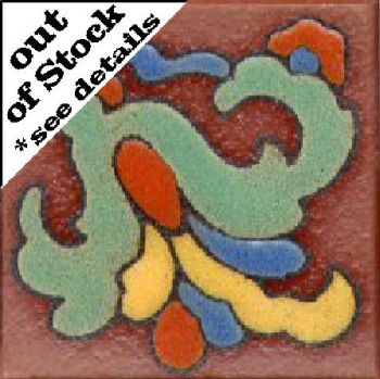 3x3” Ivy Dot deco satin-TerraCotta tile