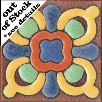 3x3” I Tulip Dot deco satin-TerraCotta tile