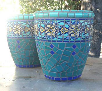 Lapis Lazuli Mosaic Planters