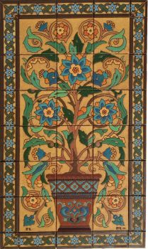 Saracen Tree of Life 18x36" Panel with 3x6" Robbia liner border