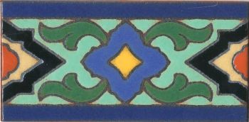 3x6” Vanna Liner deco gloss-Turq tile pattern