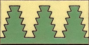 3x6” Zig Liner deco satin-Green tile