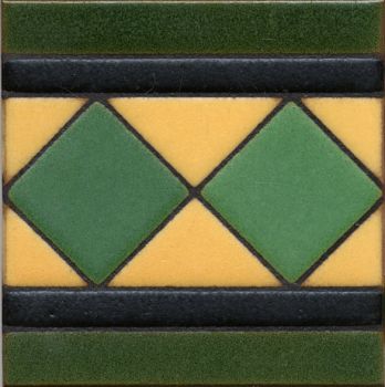 Z Diamond deco satin-DGreen 6x6” tile pattern