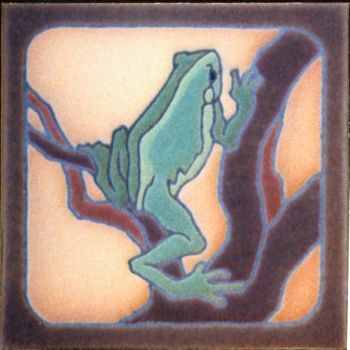 6x6” Frog Climbing left deco satin-Classic tile