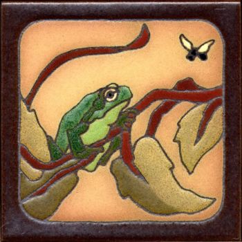 6x6” Frog Sitting left deco satin-Classic tile