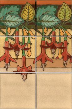 Fuchsia  deco satin-Classic  (2 Tile Repeat) 18x12” 