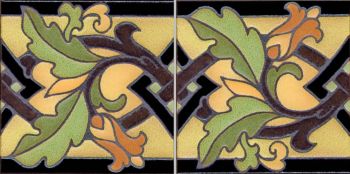 Vine Weave deco combo-Del Rey  (2 Tile Repeat) 6x12” tile pattern