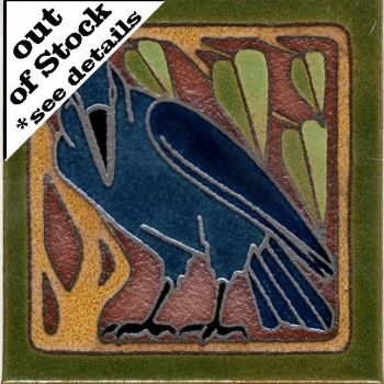 6x6” AC Crow Right deco satin-A&C tile
