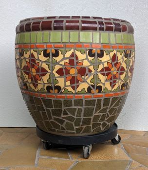 Burgundy Mayfair Mosaic Planters