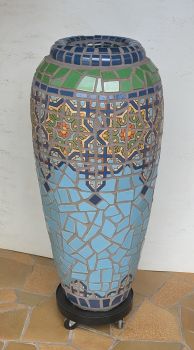 Blue Azulejo Mosaic Urns