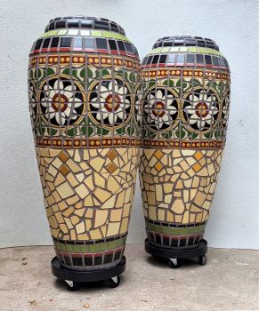 Cream Springfield Mosaic Urns