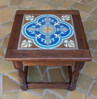 Fallon Table with vintage wooden base