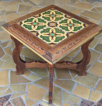 Mariposa Table with vintage wooden base