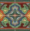 Presidio deco satin-Burgundy (4 Tile repeat) 12x12” tile pattern