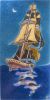 Ship Galleon by Moonlight  8x16" tile